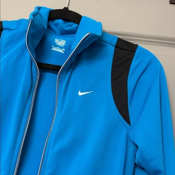 Nike Bright Blue Zip-Front Track Jacket with Black Panels - Picture 3 of 4